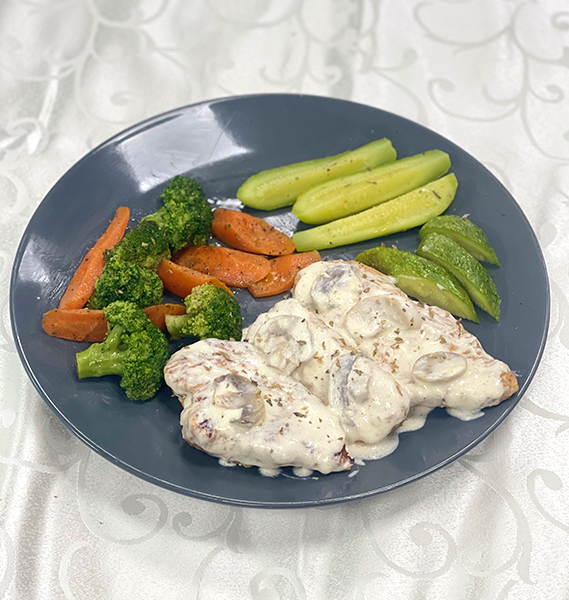 دجاج بالفطر والكريما / Chicken with Cream